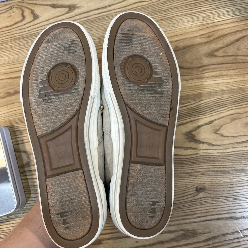 Polo Ralph‎ Lauren Shoes Mens 10D Tan Vaughn Canvas Boat Deck Shoes